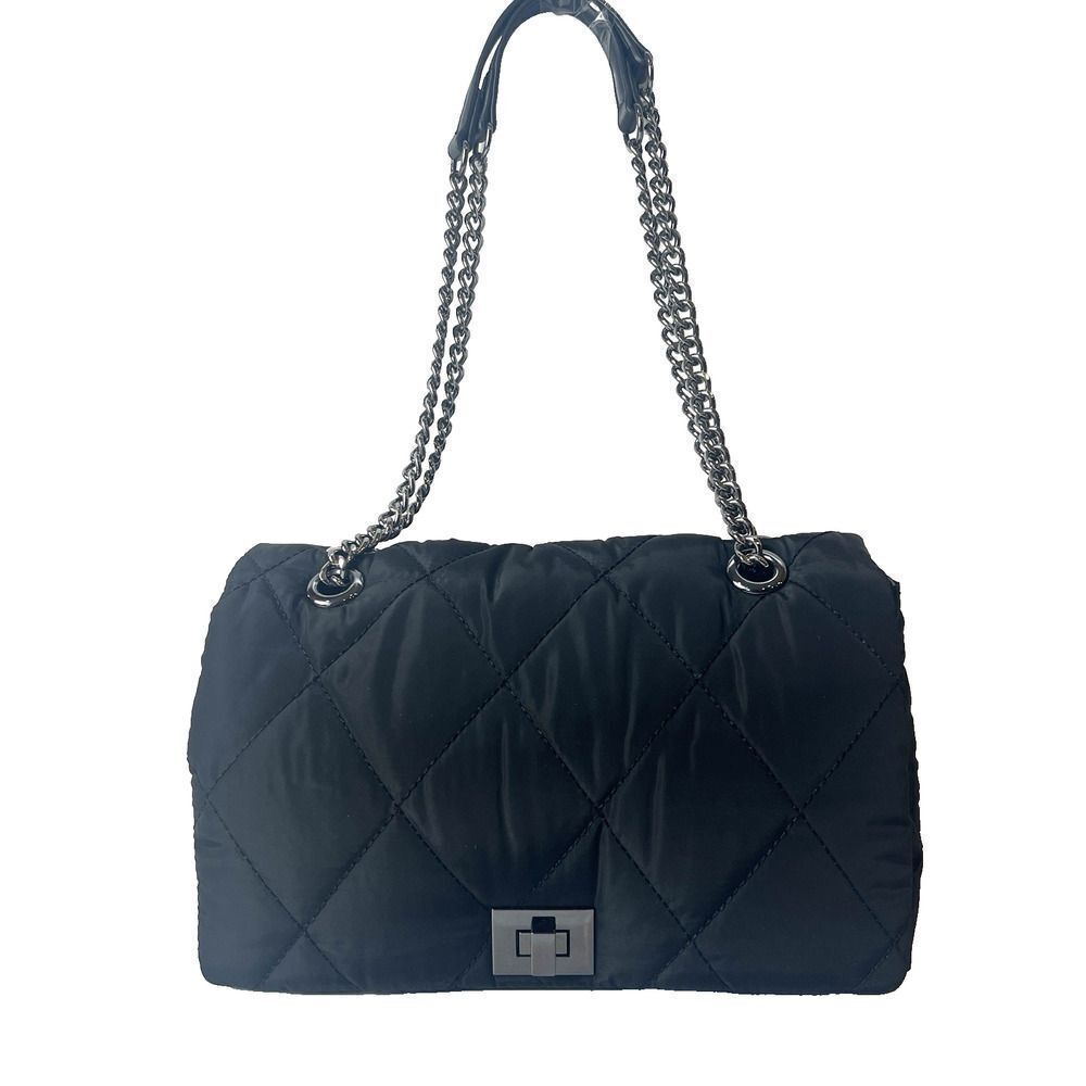 INC International Concepts Shoulder Chain Handbag Quilted Fabric Small Size